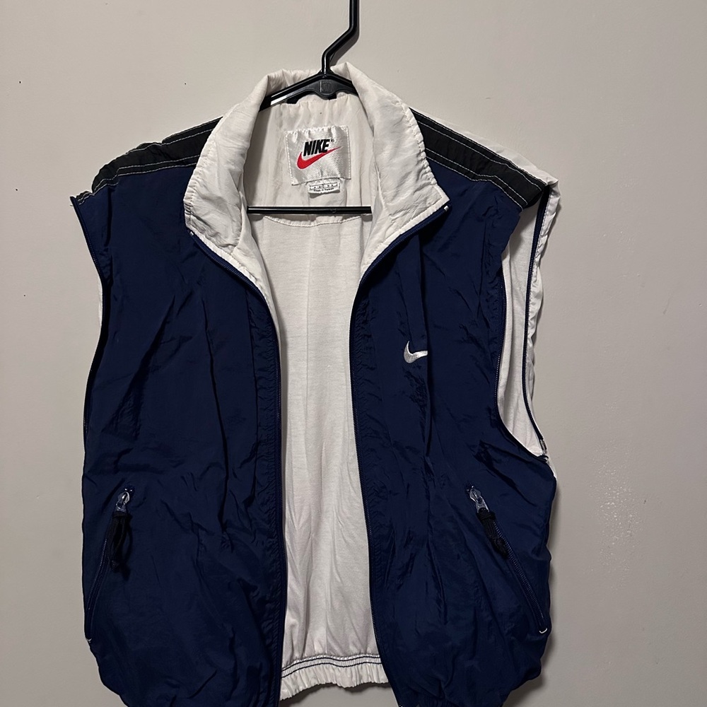 Nike Men's Navy and White Vest